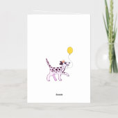 ダルマの犬の願いハッピーバースデー 箔グリーティングカード (裏面)