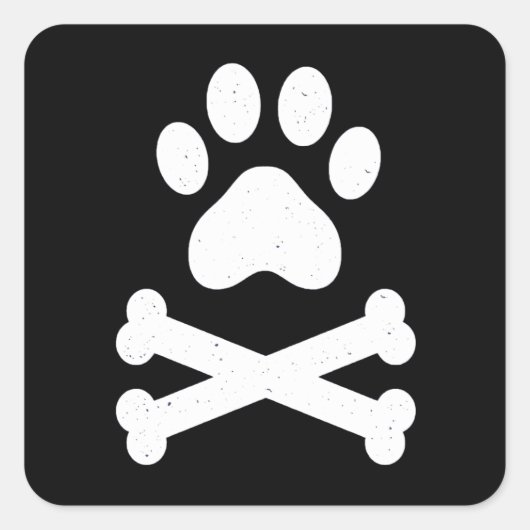 ダルマの贈り物 |ダルマチアの骨を持つ犬の足 スクエアシール (正面)