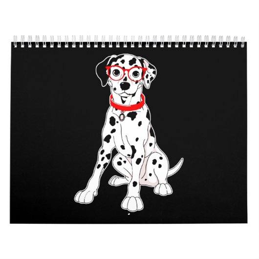ダルマの贈り物 | Dalmatianメガネをかけている カレンダー (カバー)