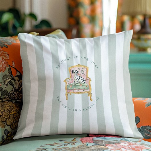 ダルマエレガントス人 | モノグラムパーソナライズされた歓迎 クッション