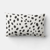 ダルマカスタムチア水玉模様上の水色ハート ランバークッション (裏面)