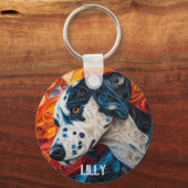 ダルマカラフルティアンドッグポートレート キーホルダー (裏面)