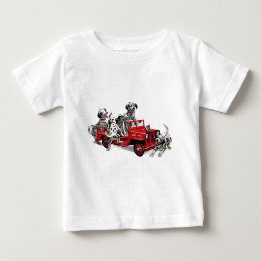 ダルマシアの火器車付きポップス ベビーTシャツ (正面)