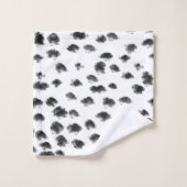 ダルマチアかわいい白黒ドットアニマルプリント バスタオルセット (ウォッシュタオル)