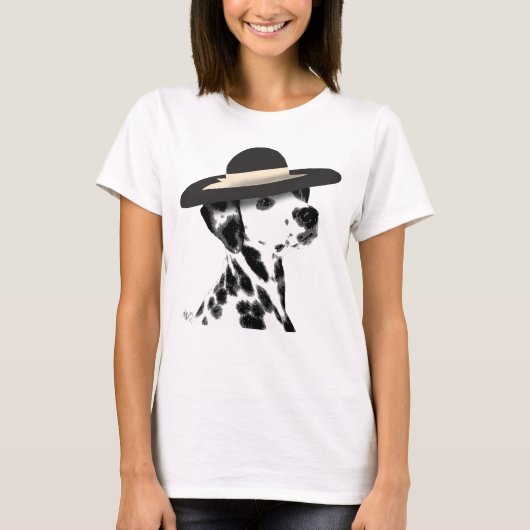 ダルマチアとブリムドブラックハット Tシャツ (正面)