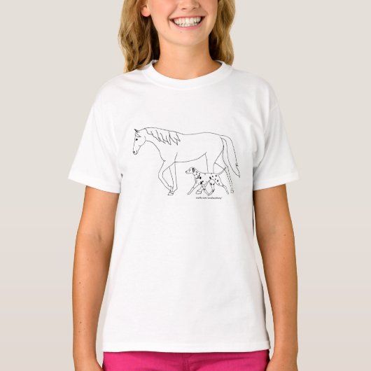 ダルマチアのキッズシャツ：ダル&ホース Tシャツ (正面)