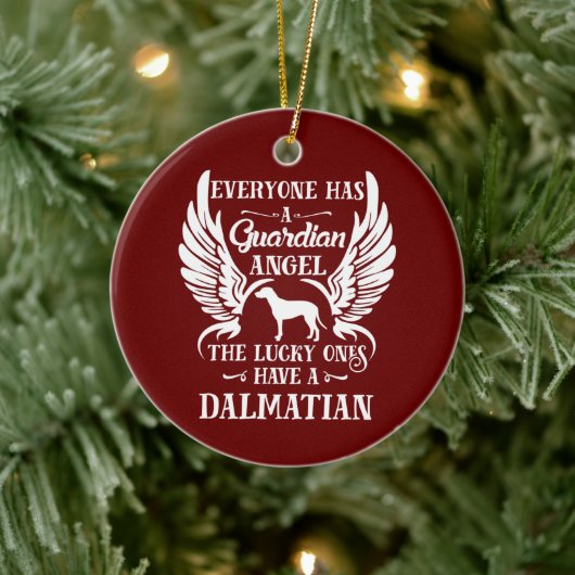 ダルマチアのペット犬の守護天使 セラミックオーナメント (ツリー)
