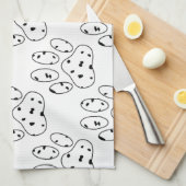 ダルマチアのポープリントパターン キッチンタオル (四つ折り)