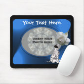 ダルマチアの子犬と白いバラの写真 マウスパッド (マウス)