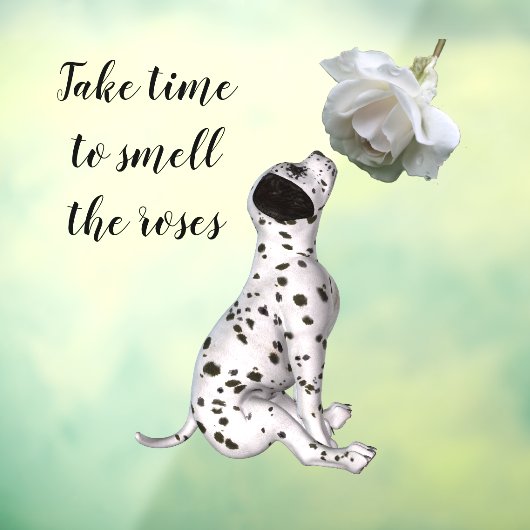 ダルマチアの子犬と白いバラ感動的 ウィンドウサイン (シート3)