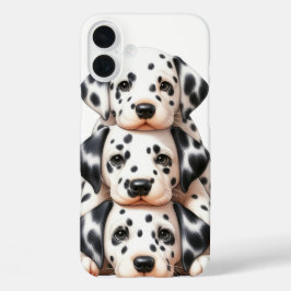 ダルマチアの子犬の愛らしいスタック iPhone 16 PLUSケース