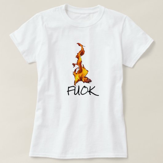 ダルマチアの文字:フークと炎 Tシャツ (デザイン正面)