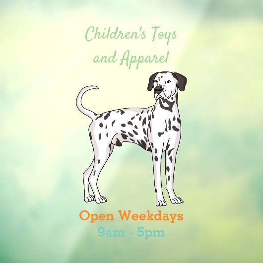 ダルマチアの犬の漫画 ウィンドウサイン (シート3)