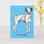 ダルマチアの犬の漫画 カード (黄色い花)