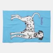 ダルマチアの犬の漫画 キッチンタオル (横)
