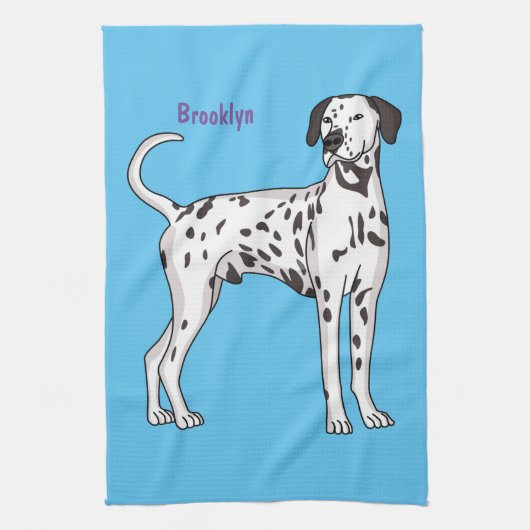 ダルマチアの犬の漫画 キッチンタオル (縦)