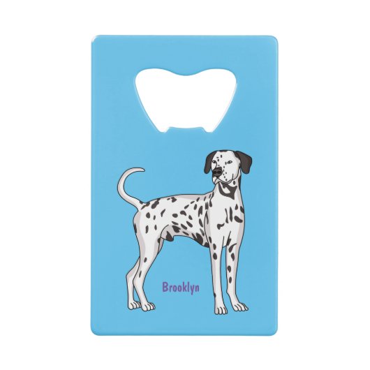 ダルマチアの犬の漫画 クレジットカード栓抜き (正面)