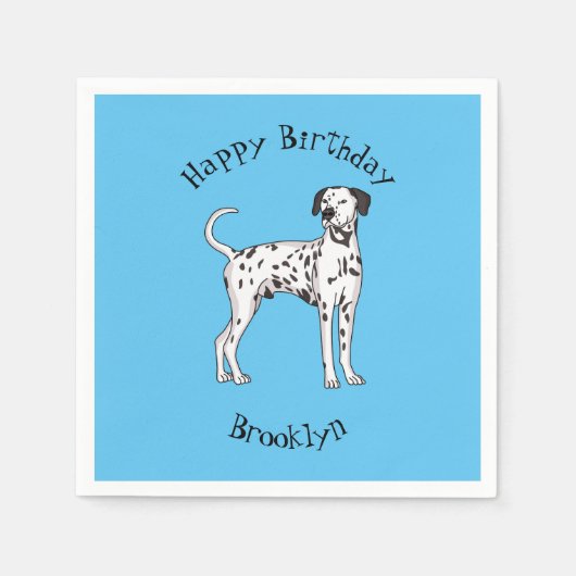 ダルマチアの犬の漫画 スタンダードカクテルナプキン (正面)