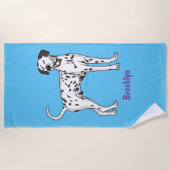 ダルマチアの犬の漫画 ビーチタオル (正面)