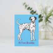 ダルマチアの犬の漫画 ポストカード (スタンド正面)