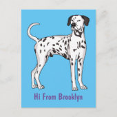 ダルマチアの犬の漫画 ポストカード (正面)