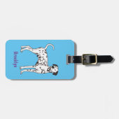 ダルマチアの犬の漫画 ラゲッジタグ (正面横)