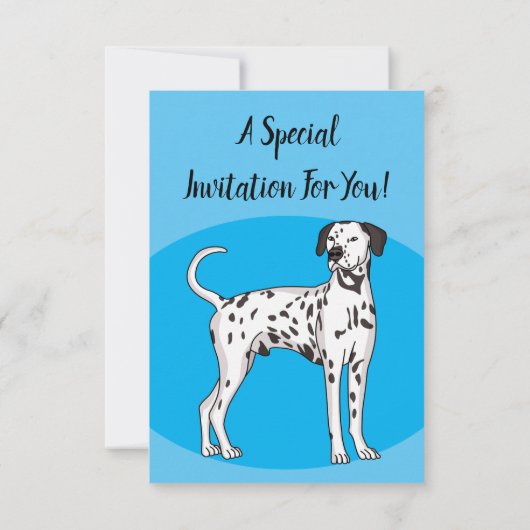 ダルマチアの犬の漫画 招待状 (裏面)