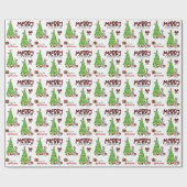 ダルマチアの犬、鳥、クリスマスツリー ラッピングペーパー (フラット)