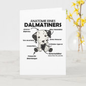 ダルマチアの甘い犬の子犬の解剖学おもしろい カード (黄色い花)