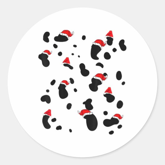 ダルマチアの衣装ドッグクリスマスキッズ女性男性トッド ラウンドシール (正面)