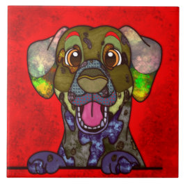 ダルマチアの醜い犬の顔 タイル