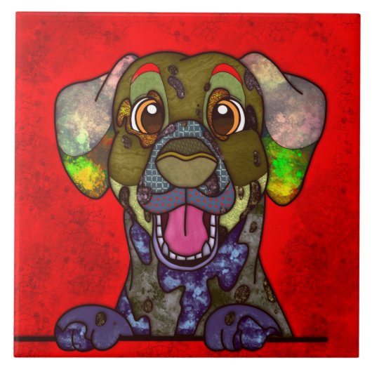 ダルマチアの醜い犬の顔 タイル (正面)