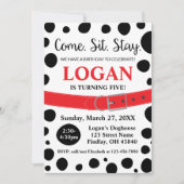 ダルマチアスポッ来ツシットステイドッグ誕生日 招待状 (正面)