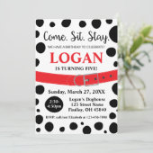 ダルマチアスポッ来ツシットステイドッグ誕生日 招待状 (スタンド正面)