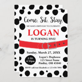 ダルマチアスポッ来ツシットステイドッグ誕生日 招待状