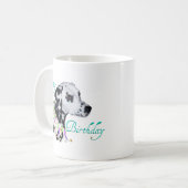 ダルマチアハッピーバースデー コーヒーマグカップ (正面左)