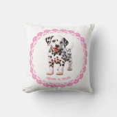 ダルマチアプリント誕生日 | 白黒パーティー クッション (正面)