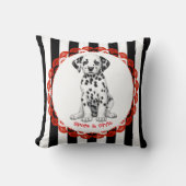 ダルマチアプリント誕生日 | 白黒パーティー クッション (正面)
