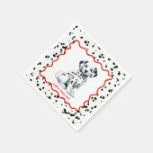 ダルマチアプリント誕生日 | 白黒パーティー スタンダードカクテルナプキン (角)