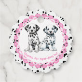 ダルマチアプリント誕生日 | 白黒パーティー フェイバータグ (正面)