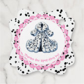 ダルマチアプリント誕生日 | 白黒パーティー フェイバータグ (裏面)