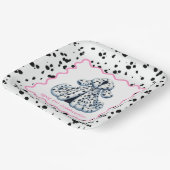 ダルマチアプリント誕生日 | 白黒パーティー ペーパープレート (傾斜あり)