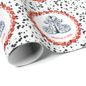 ダルマチアプリント誕生日 | 白黒パーティー ラッピングペーパー (ロールコーナー)