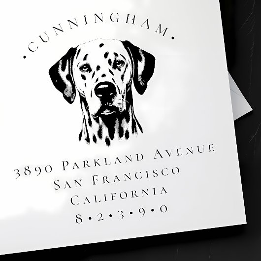 ダルマチアペットドッグファミリー名と差出人住所 ラバースタンプ