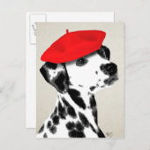 ダルマチアンとレッドベレー ポストカード (正面/裏面)