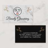 ダルマチアンのロゴ | 犬トリマーはさみ 名刺 (正面/裏面)