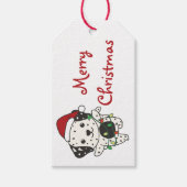 ダルマチアンクリスマスウィンターカワイドッグズホリデー ギフトタグ (正面)