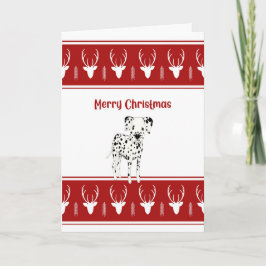 ダルマチアンクリスマスカードレッド&ホワイト、ブラックスポット シーズンカード