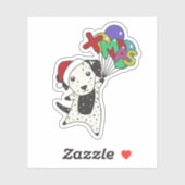 ダルマチアンクリスマスドッグウィンター動物犬スティッキ シール (シート)