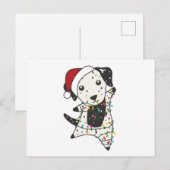 ダルマチアンクリスマスドッグ冬獣犬 ポストカード (正面/裏面)